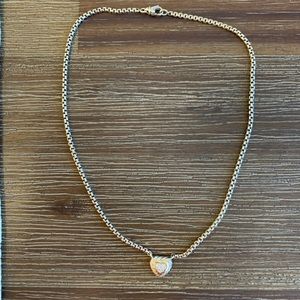 DAVID YURMAN 18kt & SS Diamond Heart Necklace